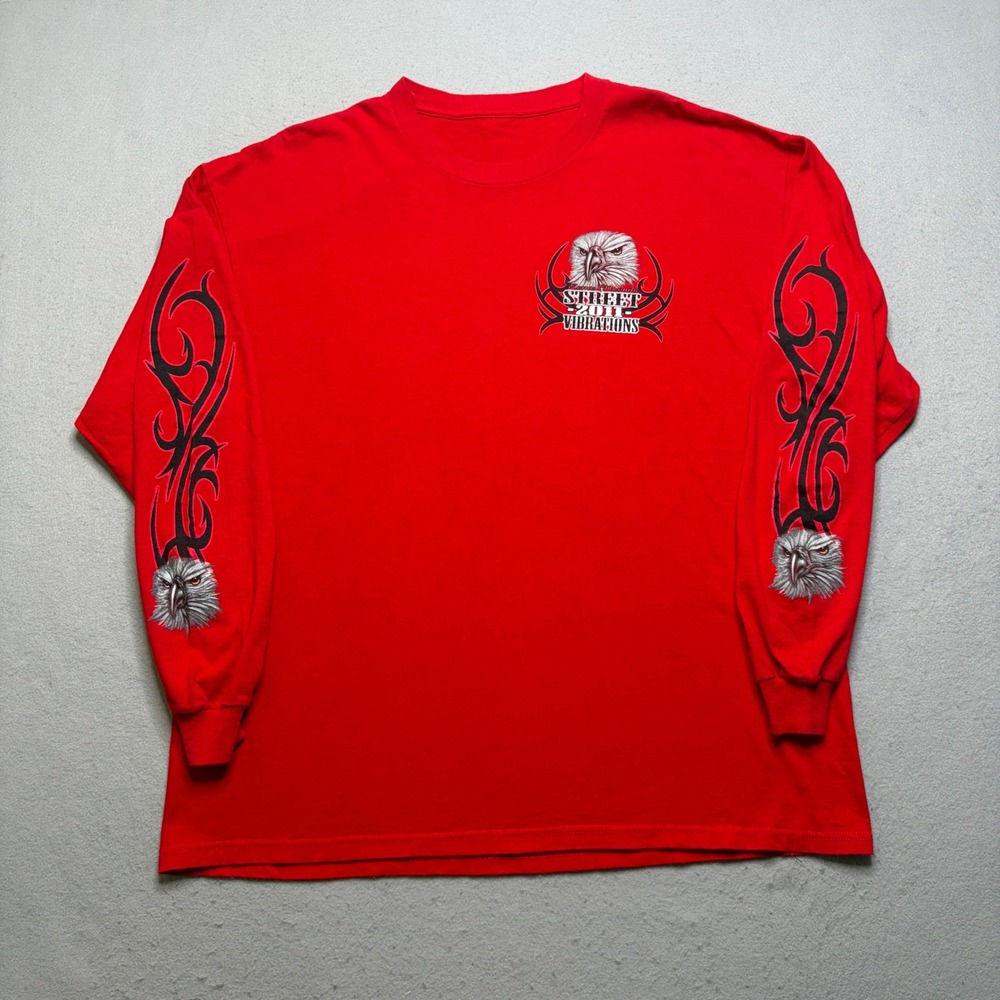 Street Vibrations Shirt Men XL Red 2011 Reno Nevada Eagle Tribal Long Sleeve Tee